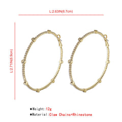 Minimalist Rhinestone Hoop Earrings