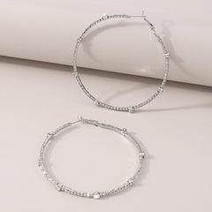 Minimalist Rhinestone Hoop Earrings