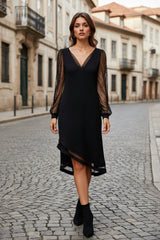 V-Neck Evening Dress Long Sleeve