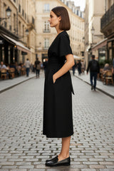 Flattering Wrap Midi Dress