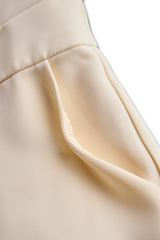 White Sleeveless Blazer Romper With Gold Trim