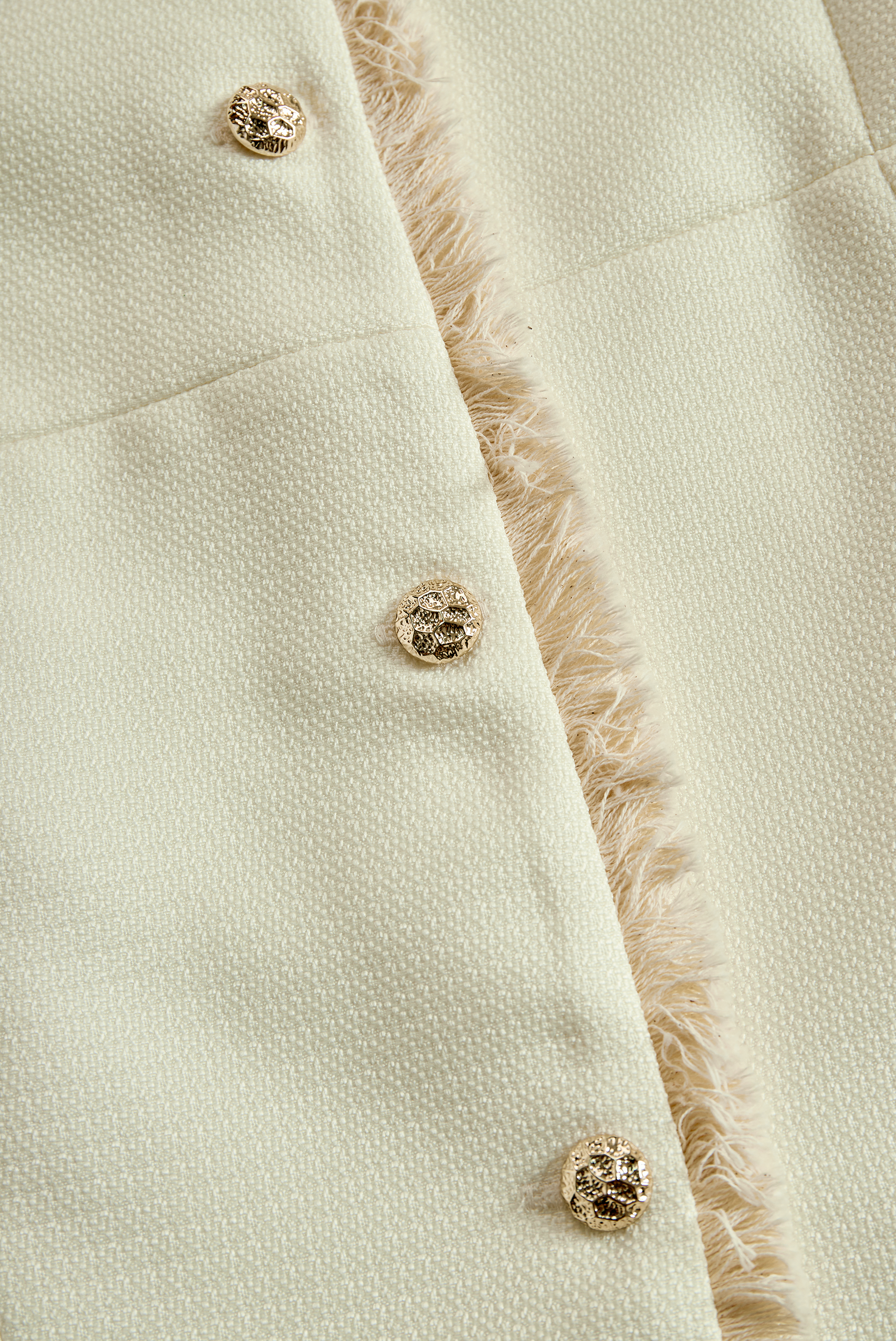 Elegant Cream Textured Blazer With Decorative Trim