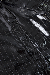 Glossy Black Crocodile Embossed Shirt
