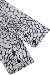 Modern Satin Printed Blouse with Classic Snake Pattern Elegance