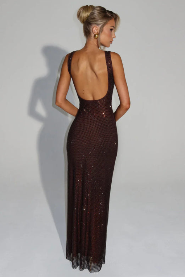 Elegant Embellished Evening Maxi Gown