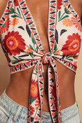 Vibrant Floral Halter Top
