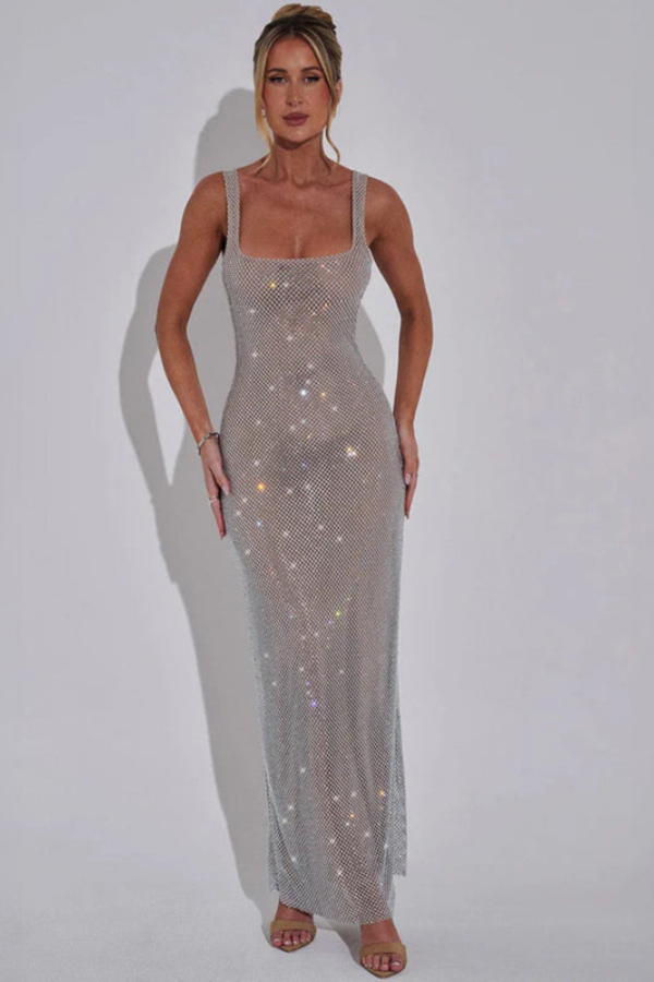 Elegant Embellished Evening Maxi Gown