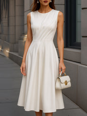Elegant Sleeveless A-Line Midi Dress
