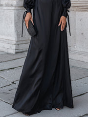 Elegant High-Neck Evening Gown With Draped Silhouette