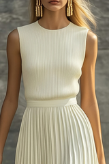 Graceful Pleated Midi Dresses Sleeveless