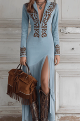 Luxe Fringe Maxi Dress