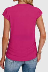 Ruched Side Casual Tunic Top