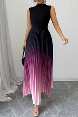 Ombre Halter Neck Keyhole Maxi Dresses