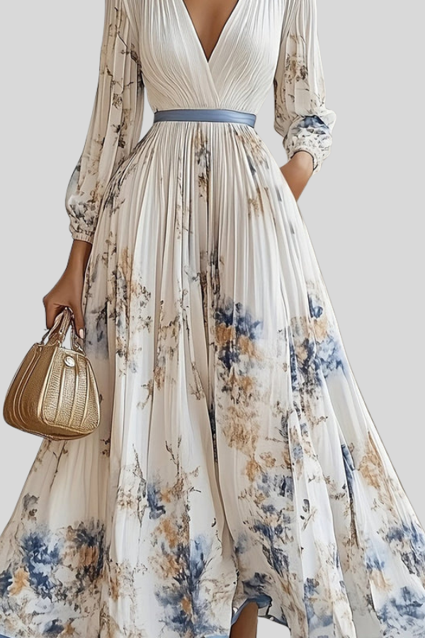 Bohemian Pleated Midi Dresses Romantic