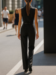 Sophisticated Sleeveless Tailored Jumpsuit