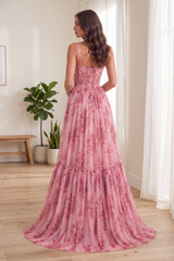Romantic Floral Corset Maxi Dress