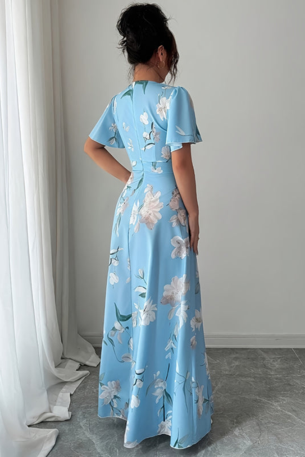 Retro Pleated Midi Dresses Floral