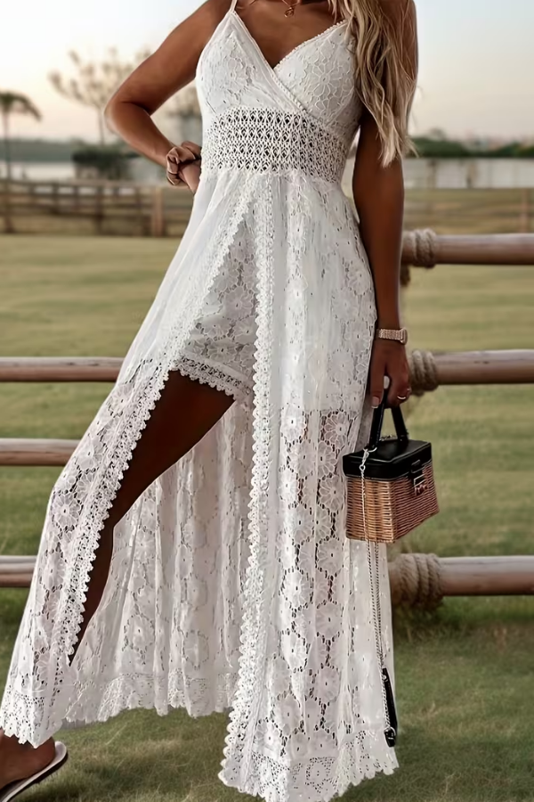 V Neck Wide Leg Jumpsuit