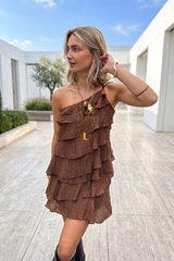 One-Shoulder Ruffle Mini Dress