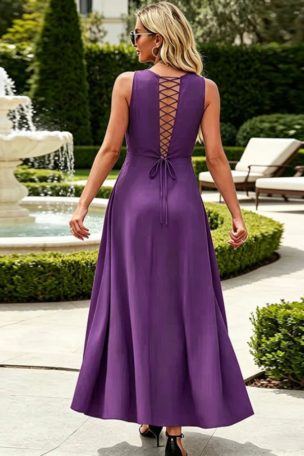 Twist Front Split Maxi Dress