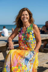 Open Air Maxi Dress in Multicolor Print