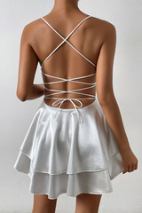Graceful Swing Dress Open Back