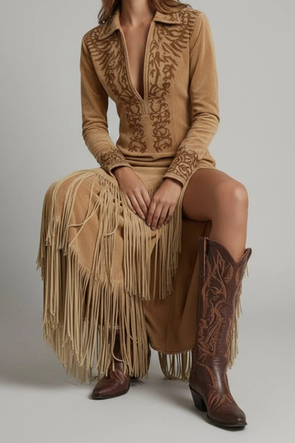 Luxe Fringe Maxi Dress
