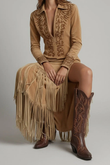 Luxe Fringe Maxi Dress