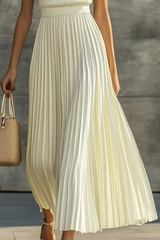 Graceful Pleated Midi Dresses Sleeveless