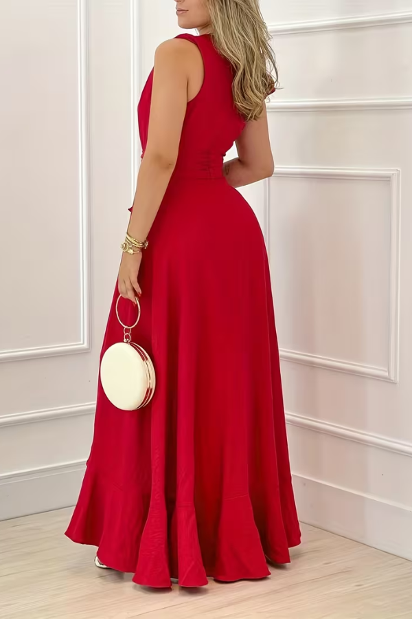 Royal Maxi Dress V Neck