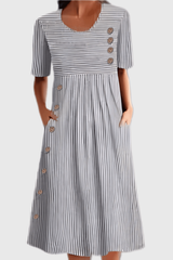 Button Front Pocket Maxi Dress