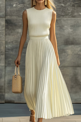 Graceful Pleated Midi Dresses Sleeveless