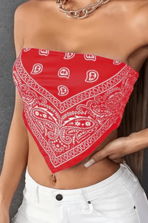 Bold Paisley Bandeau Top