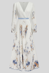 Bohemian Pleated Midi Dresses Romantic