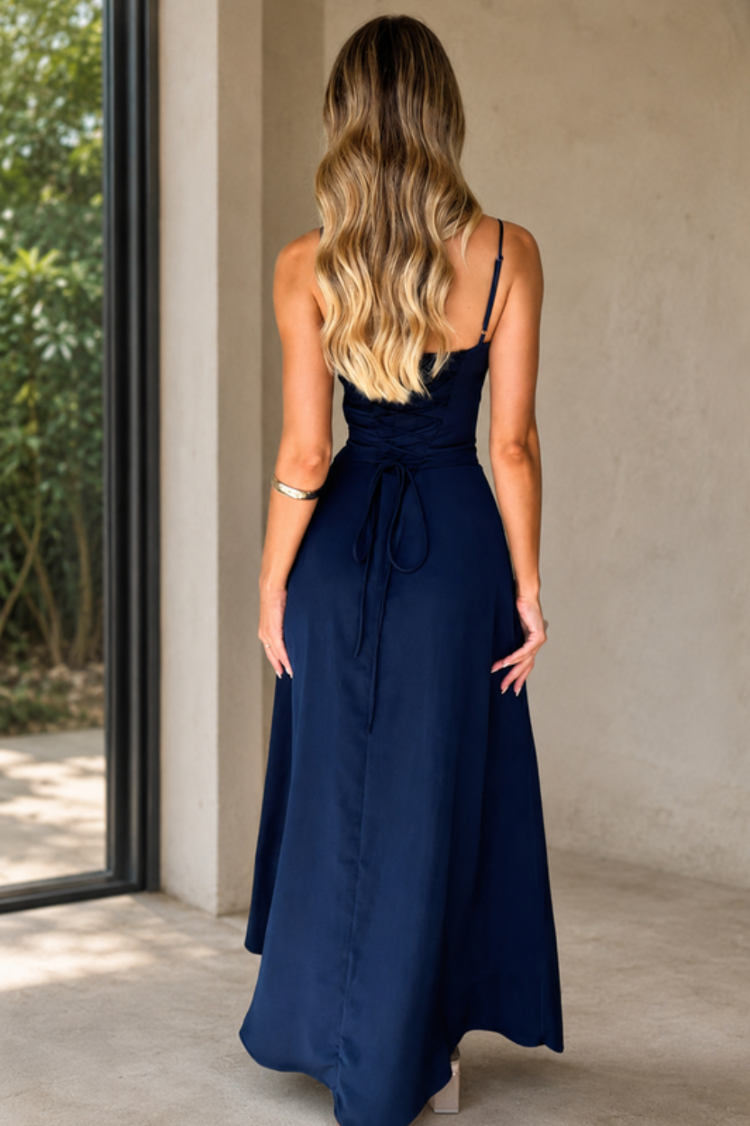 Graceful Pleated Maxi Occasion Dress