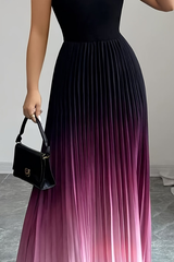 Ombre Halter Neck Keyhole Maxi Dresses