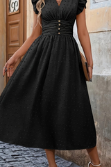 Bohemian Pleated Midi Dresses Chic