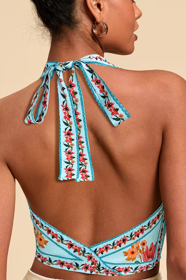 Vibrant Floral Halter Top