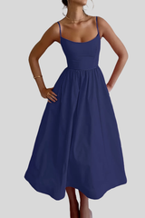 Feminine Pleated Midi Dresses Elegant