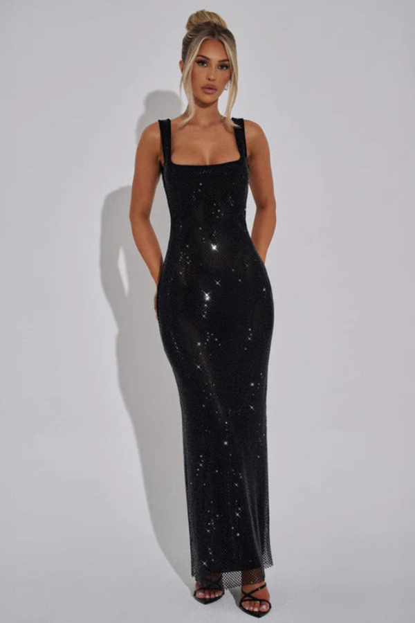 Elegant Embellished Evening Maxi Gown
