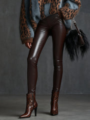 Brown Faux Leather Pants