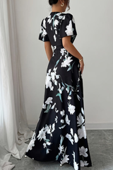 Retro Pleated Midi Dresses Floral