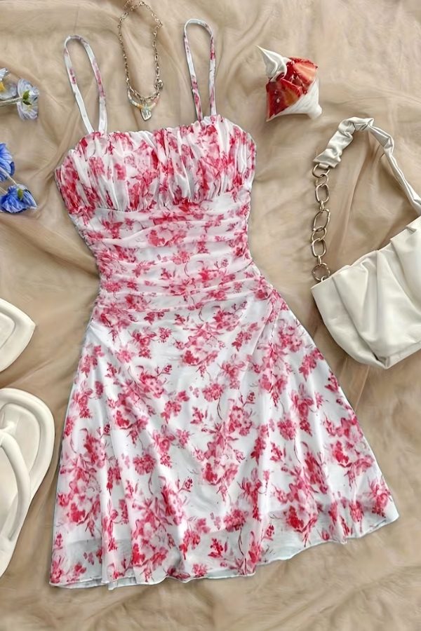 Floral Mini Dress Flared