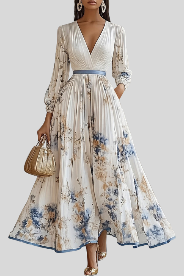 Bohemian Pleated Midi Dresses Romantic