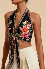 Vibrant Floral Halter Top