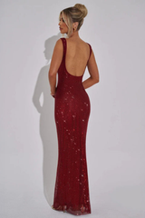 Elegant Embellished Evening Maxi Gown