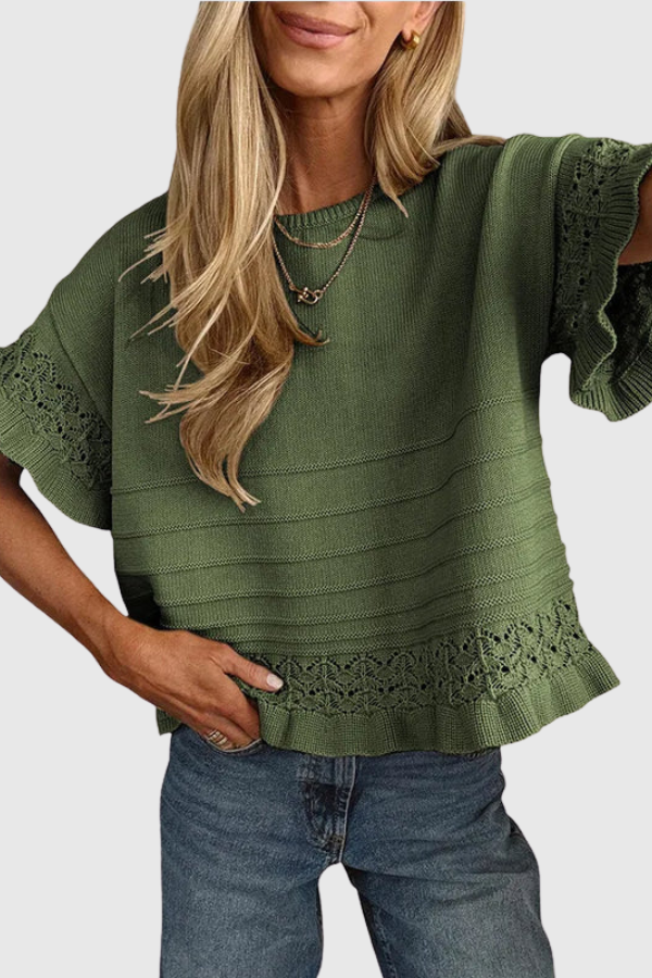 Ruffle Sleeve Detailed Top
