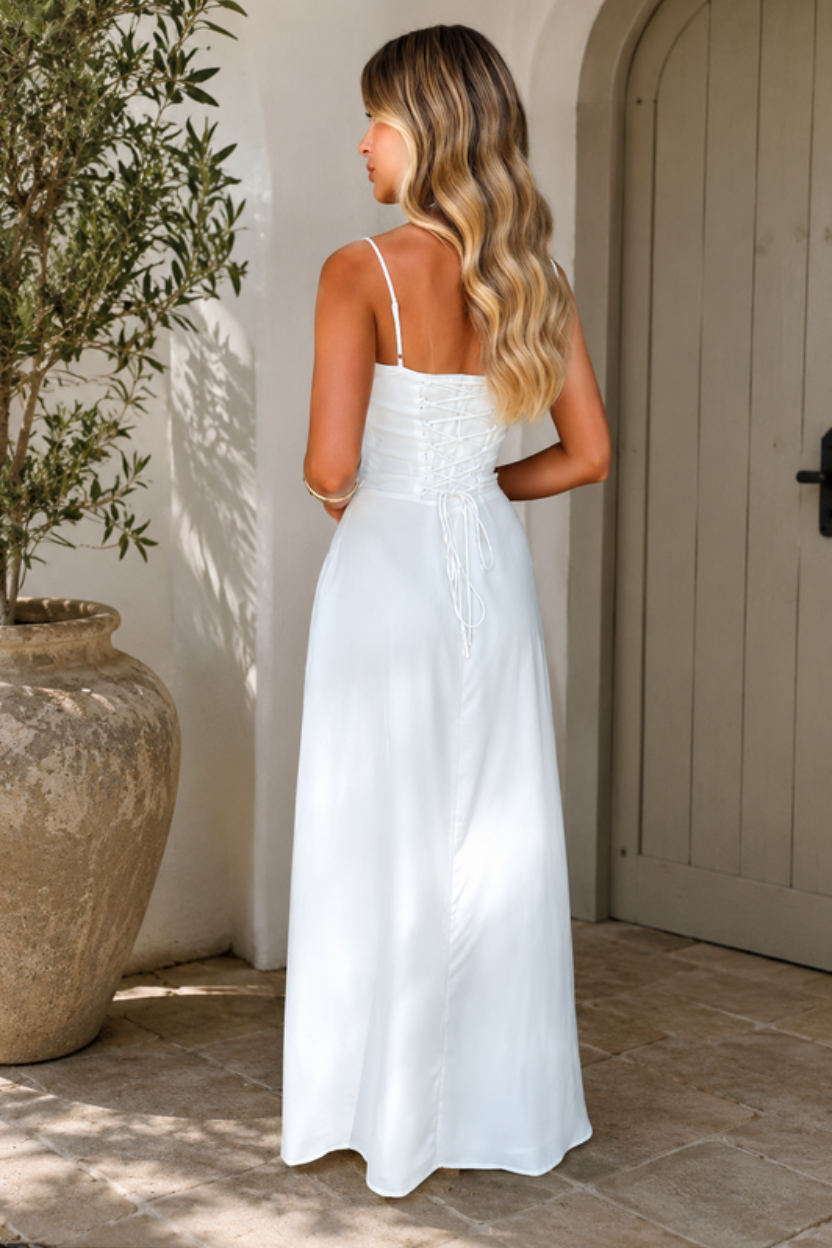 Graceful Pleated Maxi Occasion Dress