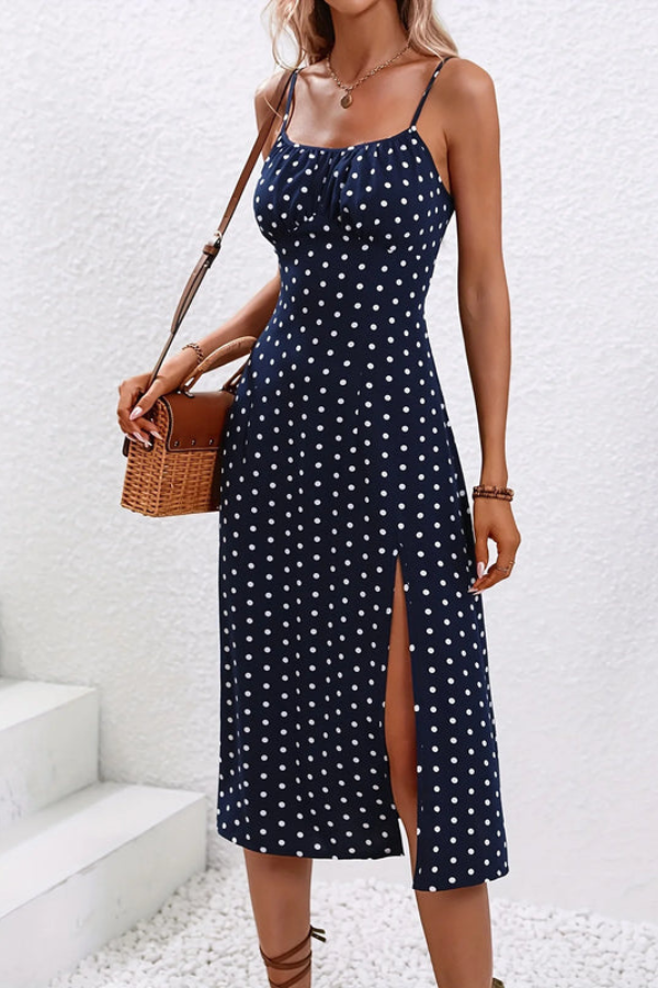 Elegant Pleated Halter Neck Midi Dresses