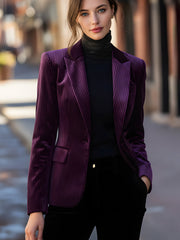 Striped Velvet Tailored Blazer